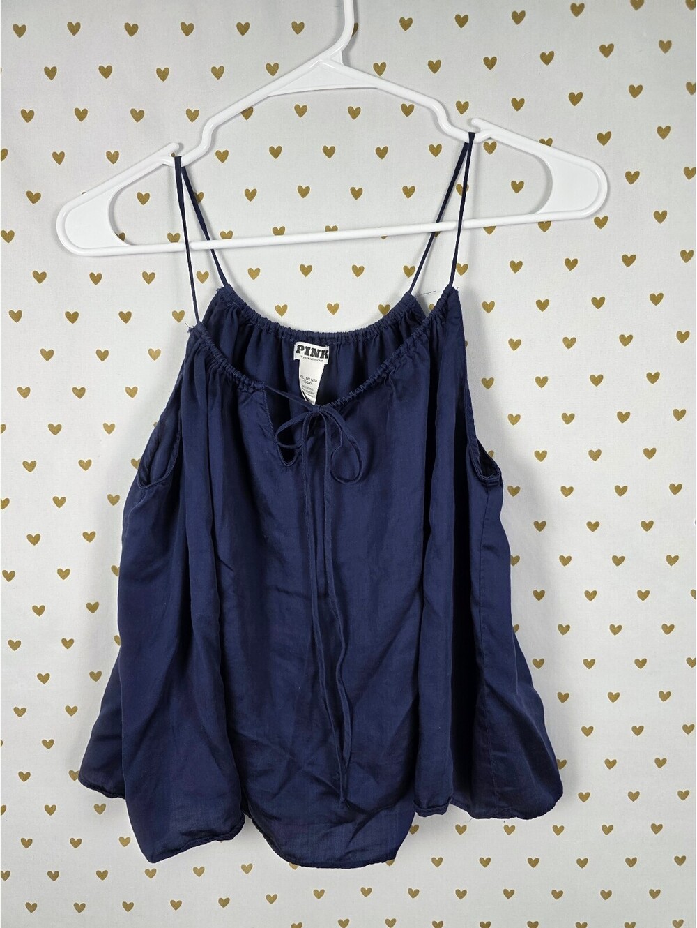 Victorias Secret PINK Blue Lyocell 2XL XXL babydoll Tank Top Flowy